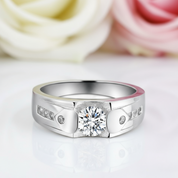 Splendid Simulated Diamond Men's Wedding Band-Black Diamonds New York