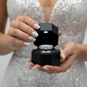 Splendid Simulated Diamond Option Men's Wedding Band-Black Diamonds New York