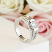 Splendid Simulated Diamond Men's Wedding Band-Black Diamonds New York