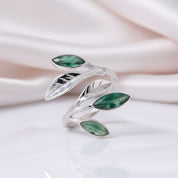 Spring in the Air Leaves Ring-Black Diamonds New York