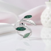 Spring in the Air Leaves Ring-Black Diamonds New York