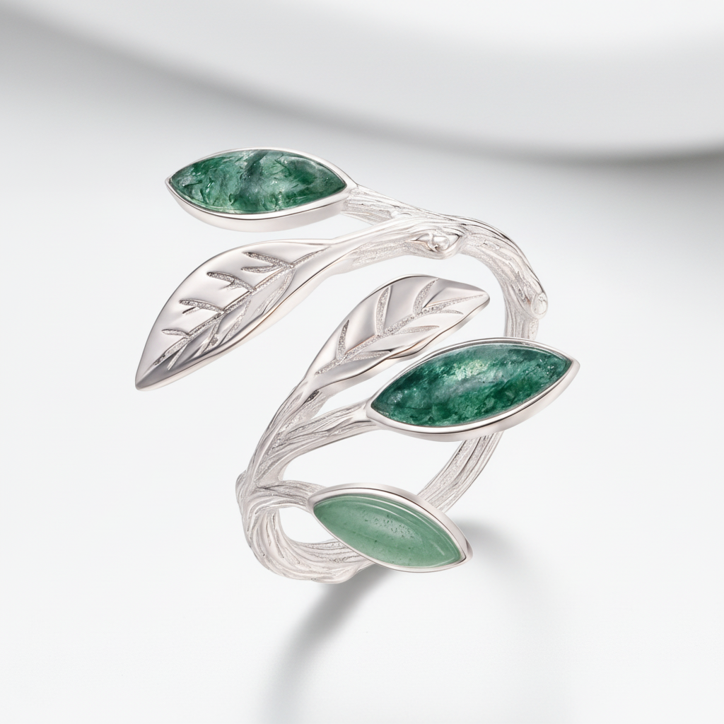 Spring in the Air Leaves Ring-Black Diamonds New York