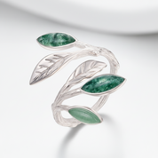 Spring in the Air Leaves Ring-Black Diamonds New York