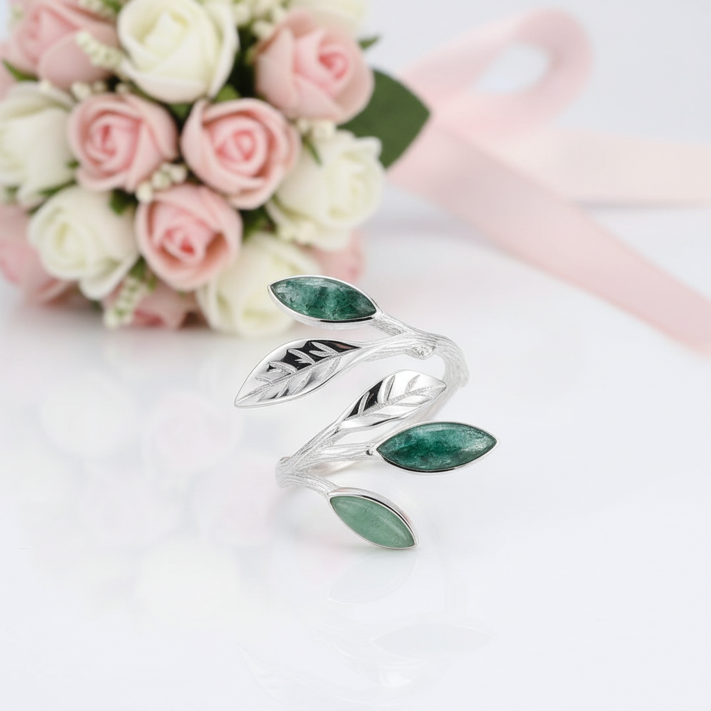 Spring in the Air Leaves Ring-Black Diamonds New York