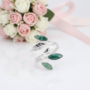 Spring in the Air Leaves Ring-Black Diamonds New York