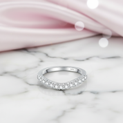 Stackable Wishbone Half Eternity Diamond Option Wedding Band-Black Diamonds New York