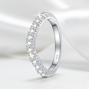 Stackable Wishbone Half Eternity Diamond Option Wedding Band-Black Diamonds New York