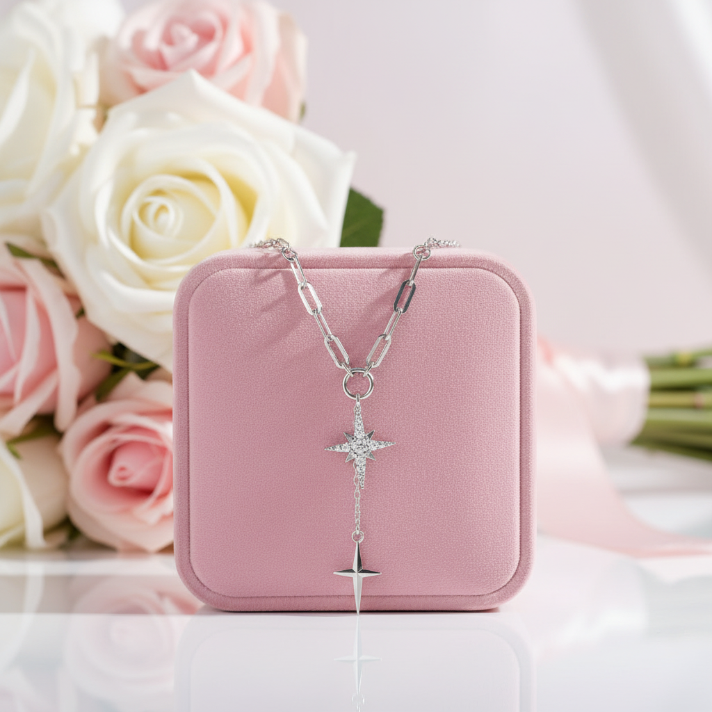 Star and Cross Necklace-Black Diamonds New York