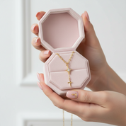 Star Cross Necklace with Round Diamond-Black Diamonds New York