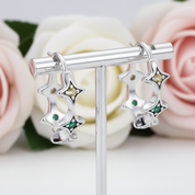 Star Rainbow Diamond Hoop Earrings-Black Diamonds New York