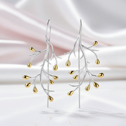 Statement Tree Fashion Drop Earrings-Black Diamonds New York