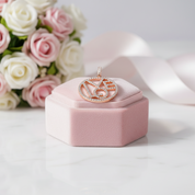 Round Clear Diamond Option LOVE Rose Gold Pendant-Black Diamonds New York