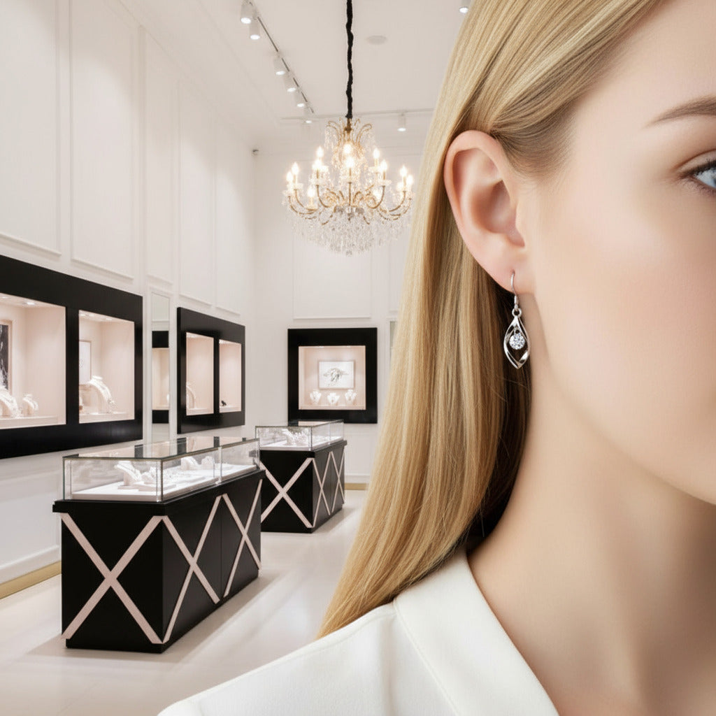 Round Diamond Twisted Space Earrings-Black Diamonds New York