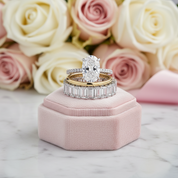 Stunning 3.5 Carat Oval Cut 3PC Bridal Ring Set-Black Diamonds New York