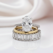 Stunning 3.5 Carat Oval Cut 3PC Bridal Ring Set-Black Diamonds New York