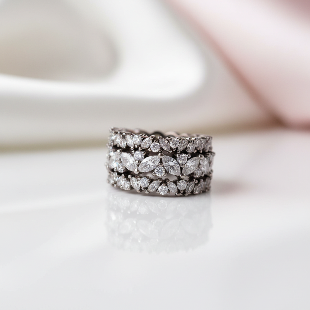 Stunning 3PC Simulated Diamond Option Wedding Band-Black Diamonds New York