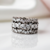 Stunning 3PC Simulated Diamond Option Wedding Band-Black Diamonds New York