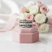 Stunning 3PC Simulated Diamond Option Wedding Band-Black Diamonds New York
