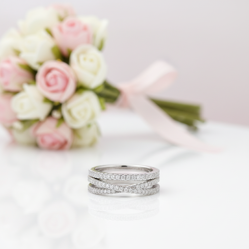 Stunning Halo Round Cut Simulated Diamond Option Bridal Ring Set-Black Diamonds New York