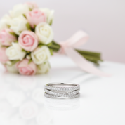 Stunning Halo Round Cut Simulated Diamond Option Bridal Ring Set-Black Diamonds New York