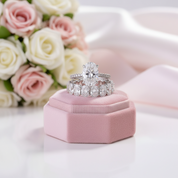 Stunning Oval Cut Simulated Diamond Option Ring Set-Black Diamonds New York