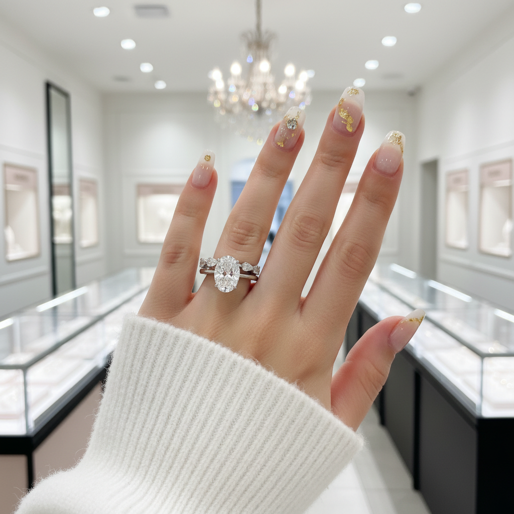 Stunning Oval & Pear Cut Simulated Diamond Option Bridal Ring Set-Black Diamonds New York