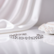 Stunning Unique Design Bracelet In Sterling Silver-Black Diamonds New York