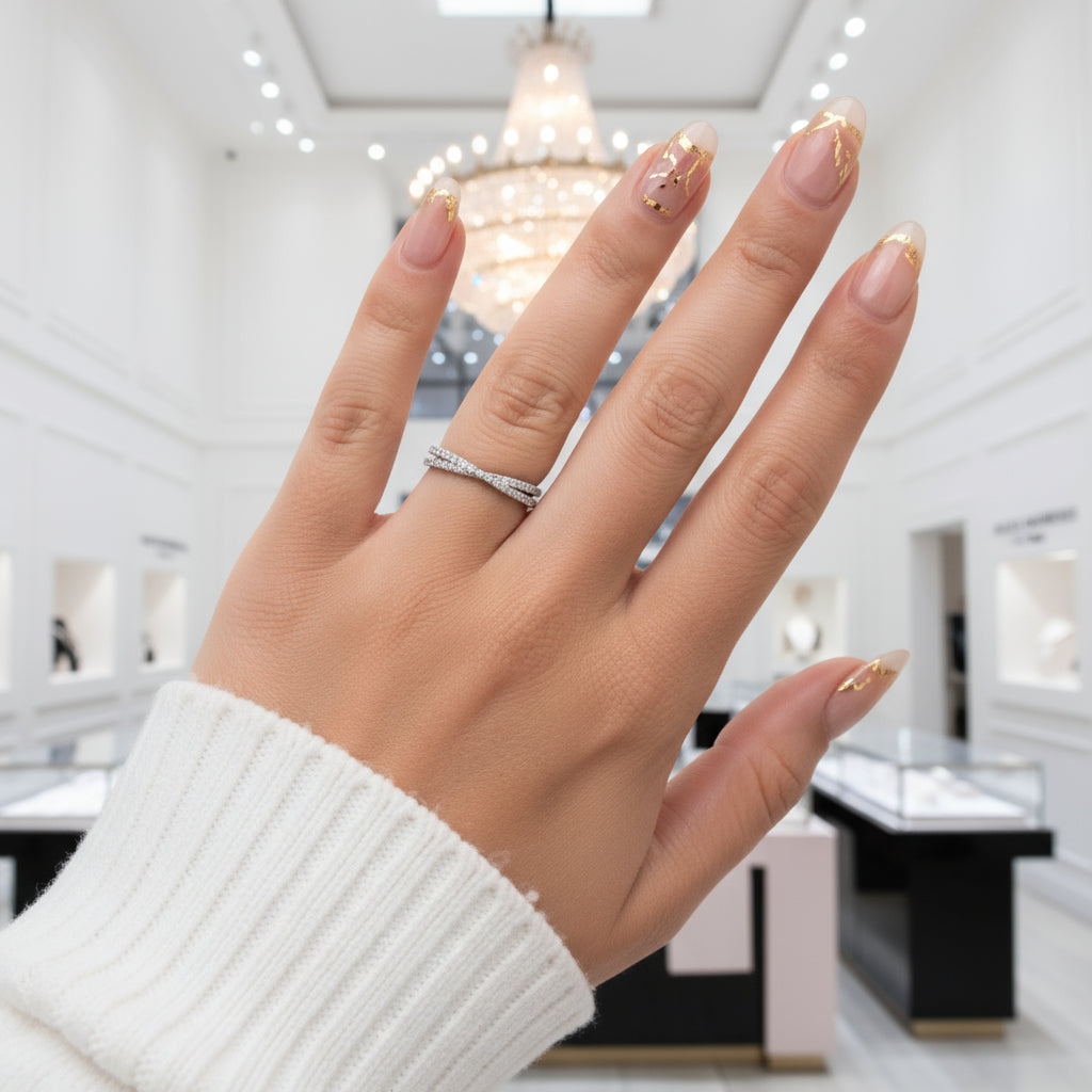 Stunning 4PC Stackable Wedding Band Set – Black Diamonds New York