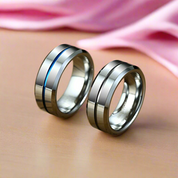 Stylish 8mm Tungsten Men's Wedding Band-Black Diamonds New York