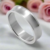 Stylish Concave Brush Men's Ring Band-Black Diamonds New York