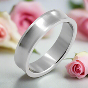 Stylish Concave Brush Men's Ring Band-Black Diamonds New York