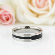 Stylish Stainless Steel Men's Ring Band-Black Diamonds New York