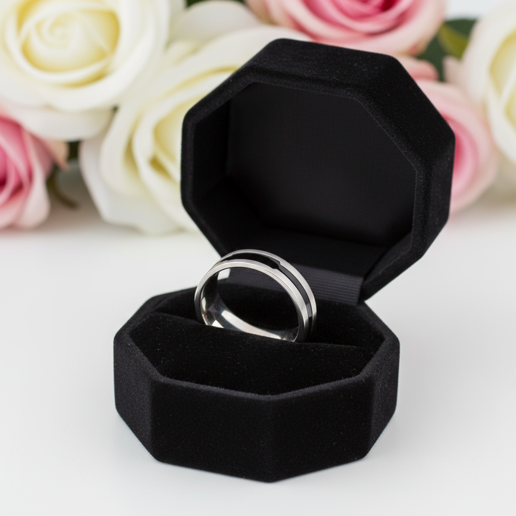 Stylish Stainless Steel Men's Ring Band-Black Diamonds New York