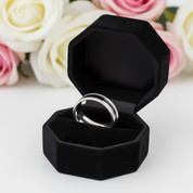 Stylish Stainless Steel Men's Ring Band-Black Diamonds New York