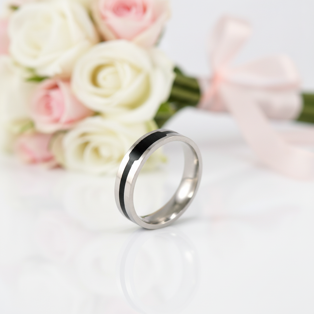 Stylish Stainless Steel Men's Ring Band-Black Diamonds New York