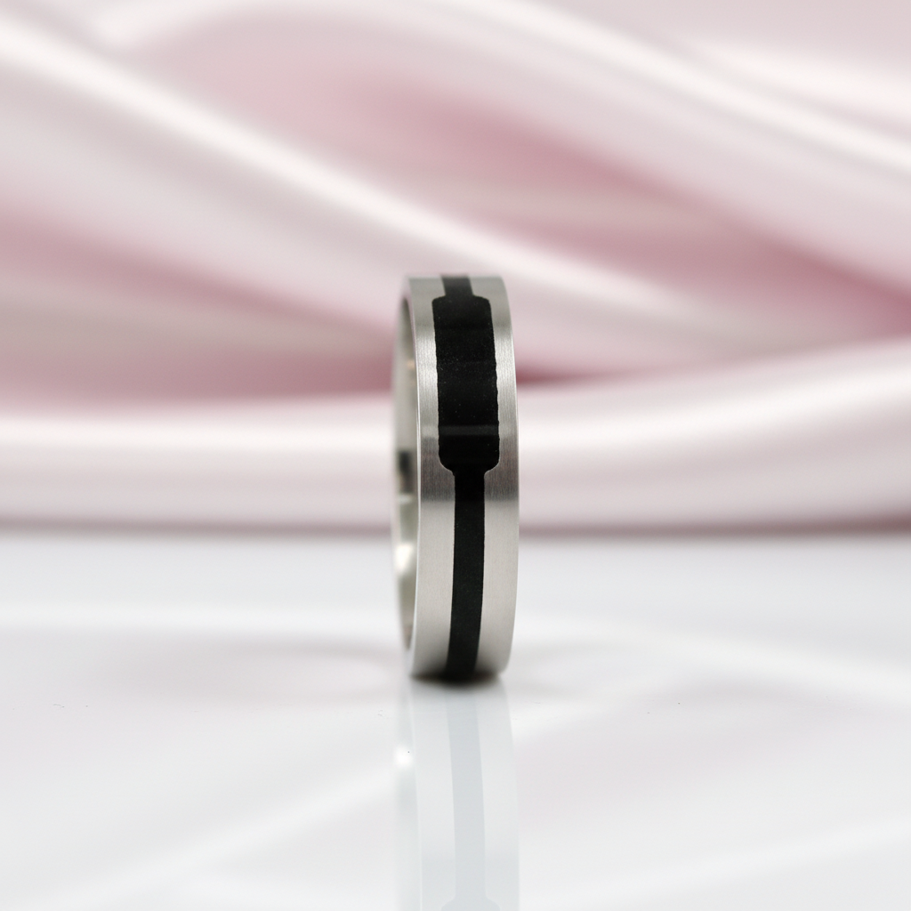 Stylish Stainless Steel Men's Ring Band-Black Diamonds New York