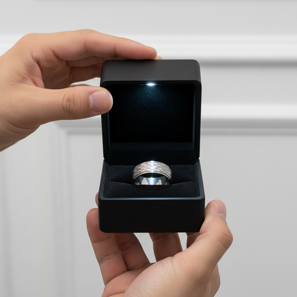 Stylish Stainless Steel Men's Ring Band-Black Diamonds New York