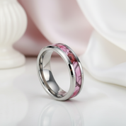 Summer Leaf Inlay Men's Tungsten Wedding Band-Black Diamonds New York