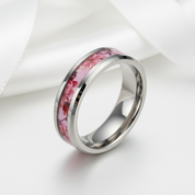 Summer Leaf Inlay Men's Tungsten Wedding Band-Black Diamonds New York
