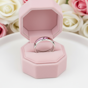 Summer Leaf Inlay Men's Tungsten Wedding Band-Black Diamonds New York