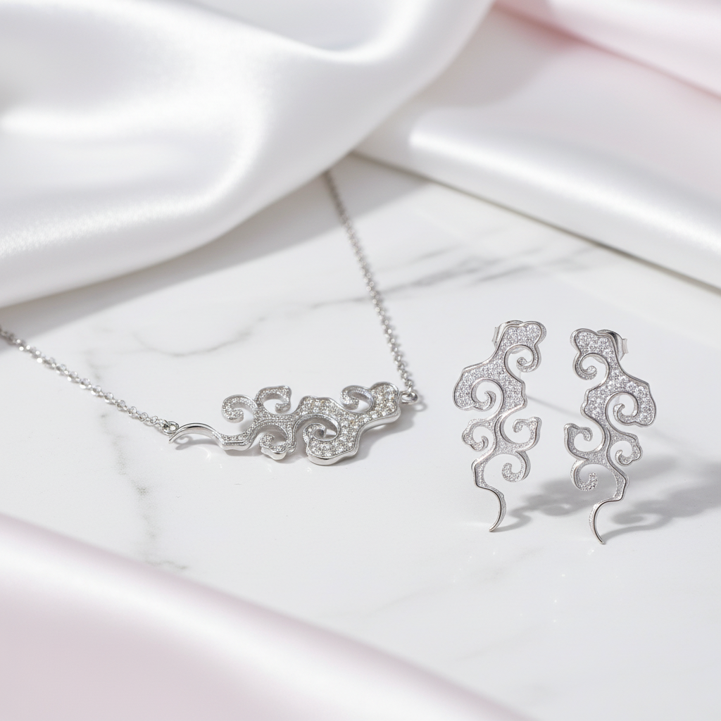 Sunset Cloud Jewelry Set-Black Diamonds New York