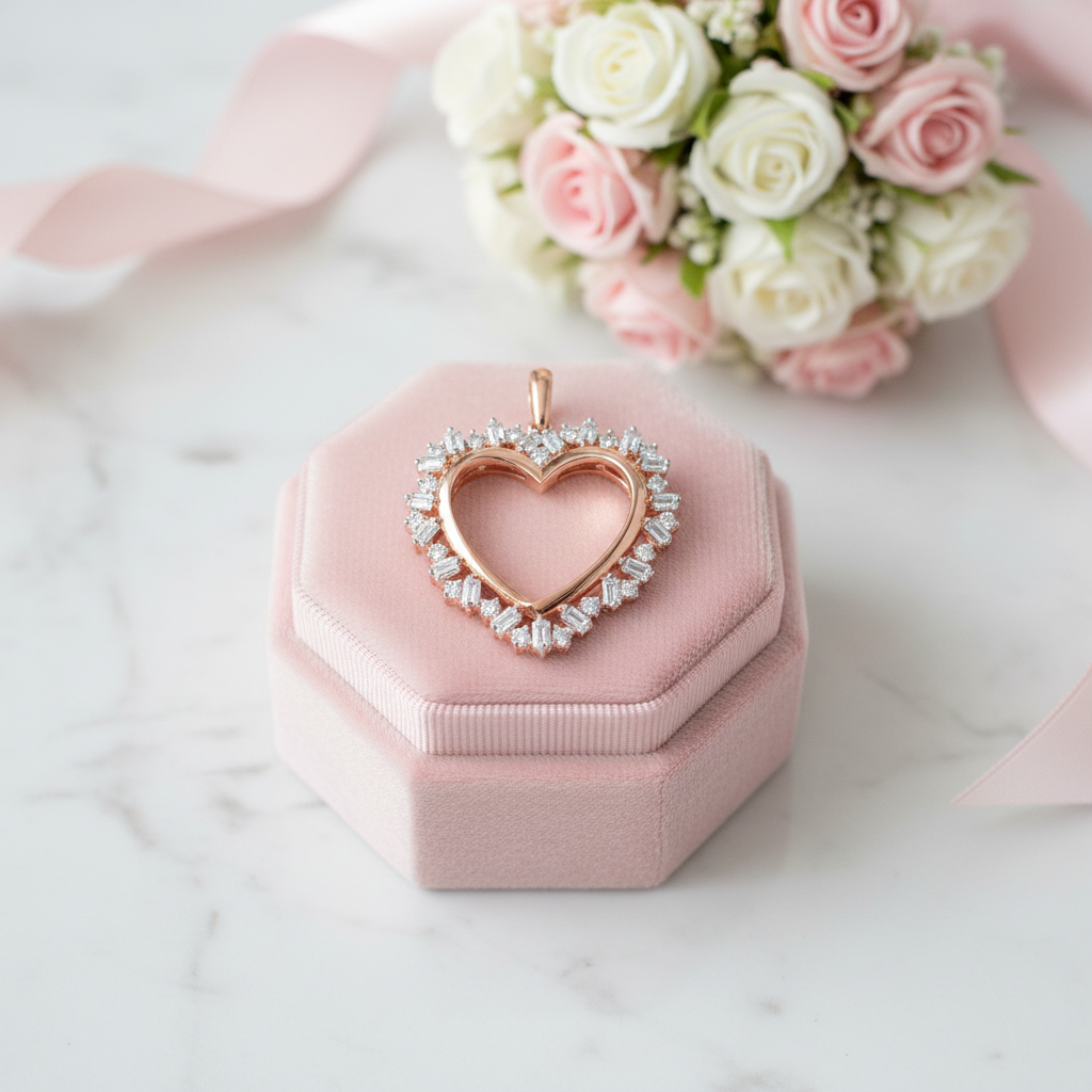 Sweet Heart with Diamond Option Pendant-Black Diamonds New York