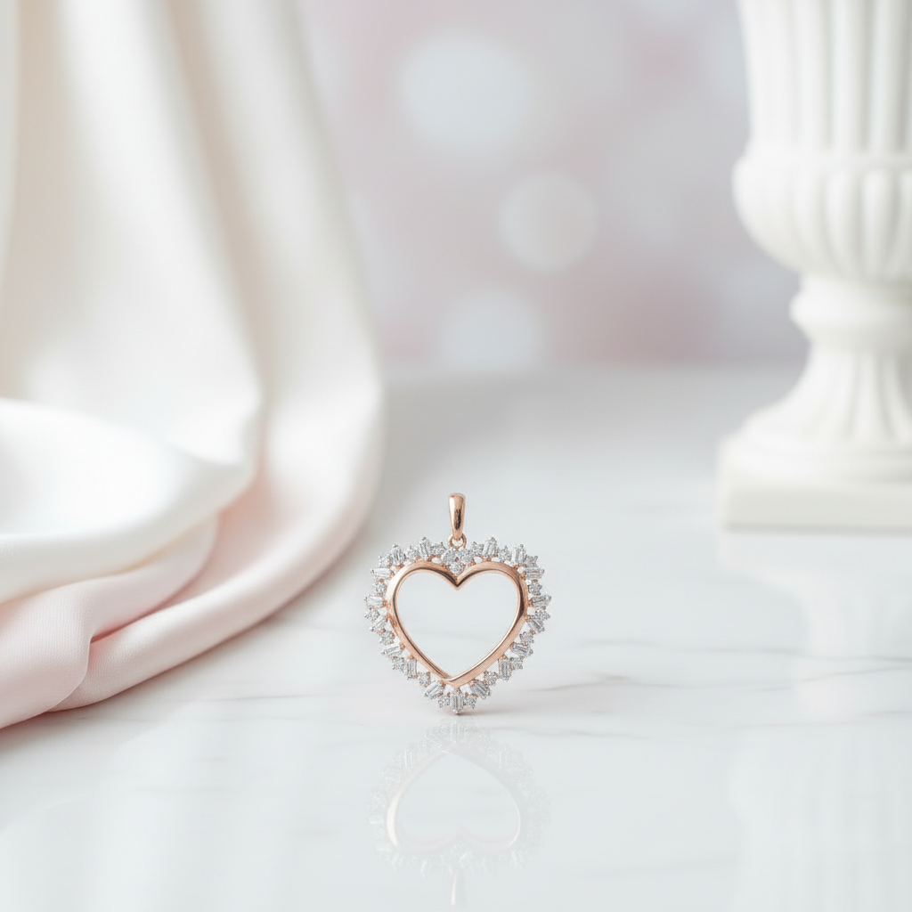 Sweet Heart with Diamond Option Pendant-Black Diamonds New York