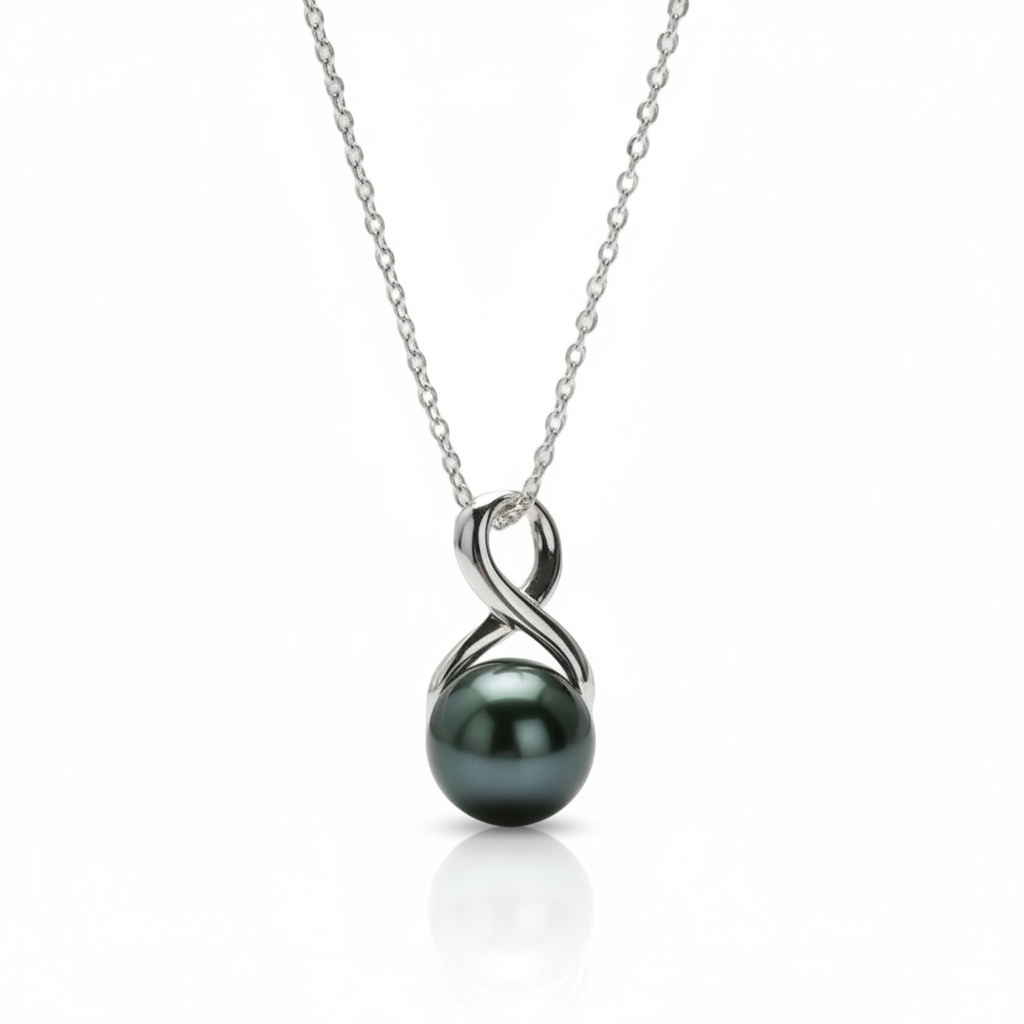 Tahitian Black Pearl Pendant Necklace-Black Diamonds New York