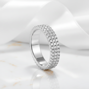 Three Layer Round Full Diamond Option Wedding Band-Black Diamonds New York