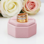 Three Layers Roman Numerals Diamond Ring Set-Black Diamonds New York