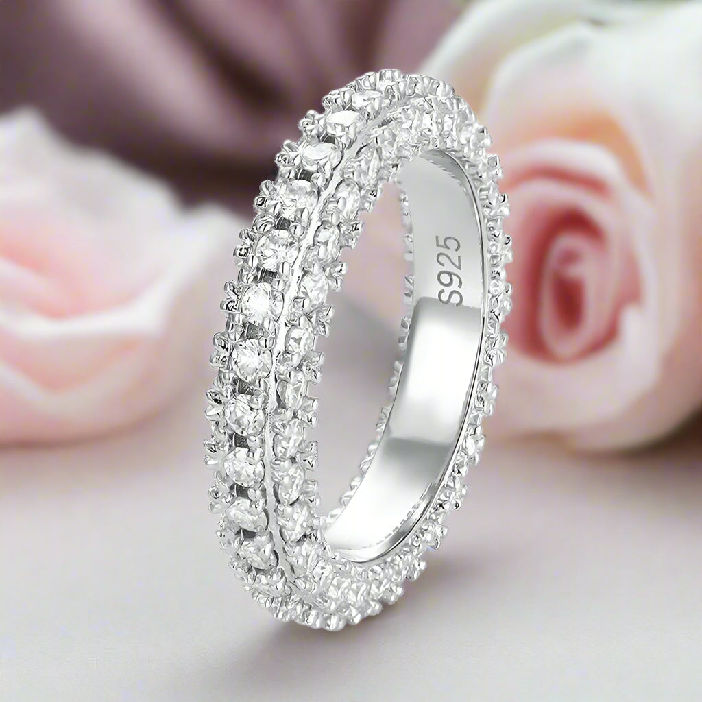 Three-sided D Color Diamond Wedding Band-Black Diamonds New York