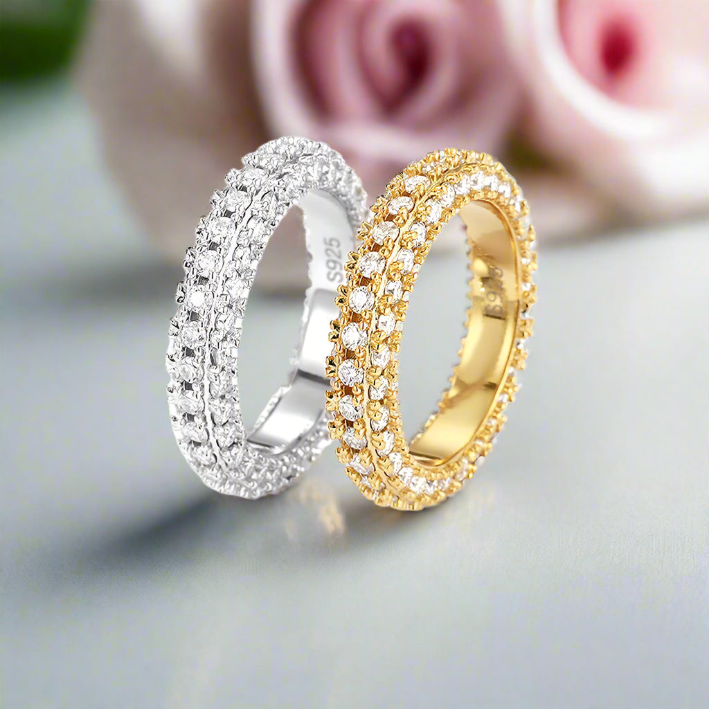 Three-sided D Color Diamond Wedding Band-Black Diamonds New York