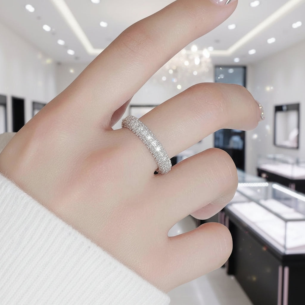 Three-sided D Color Diamond Option Wedding Band-Black Diamonds New York