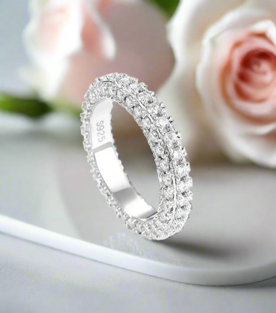 Three-sided D Color Diamond Wedding Band-Black Diamonds New York